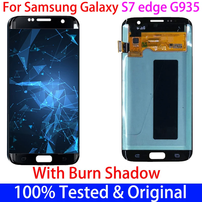 Original lcd For Samsung Galaxy S7 edge LCD S7edge G935 SM-G9350 G935F Display Screen Touch Digitizer With burn shadow Assembly | Мобильные