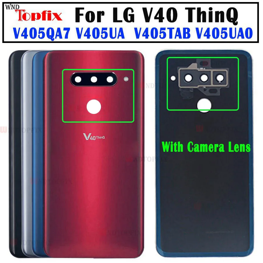 Задний корпус для LG V40 ThinQ крышка аккумулятора задняя чехол со стеклянным