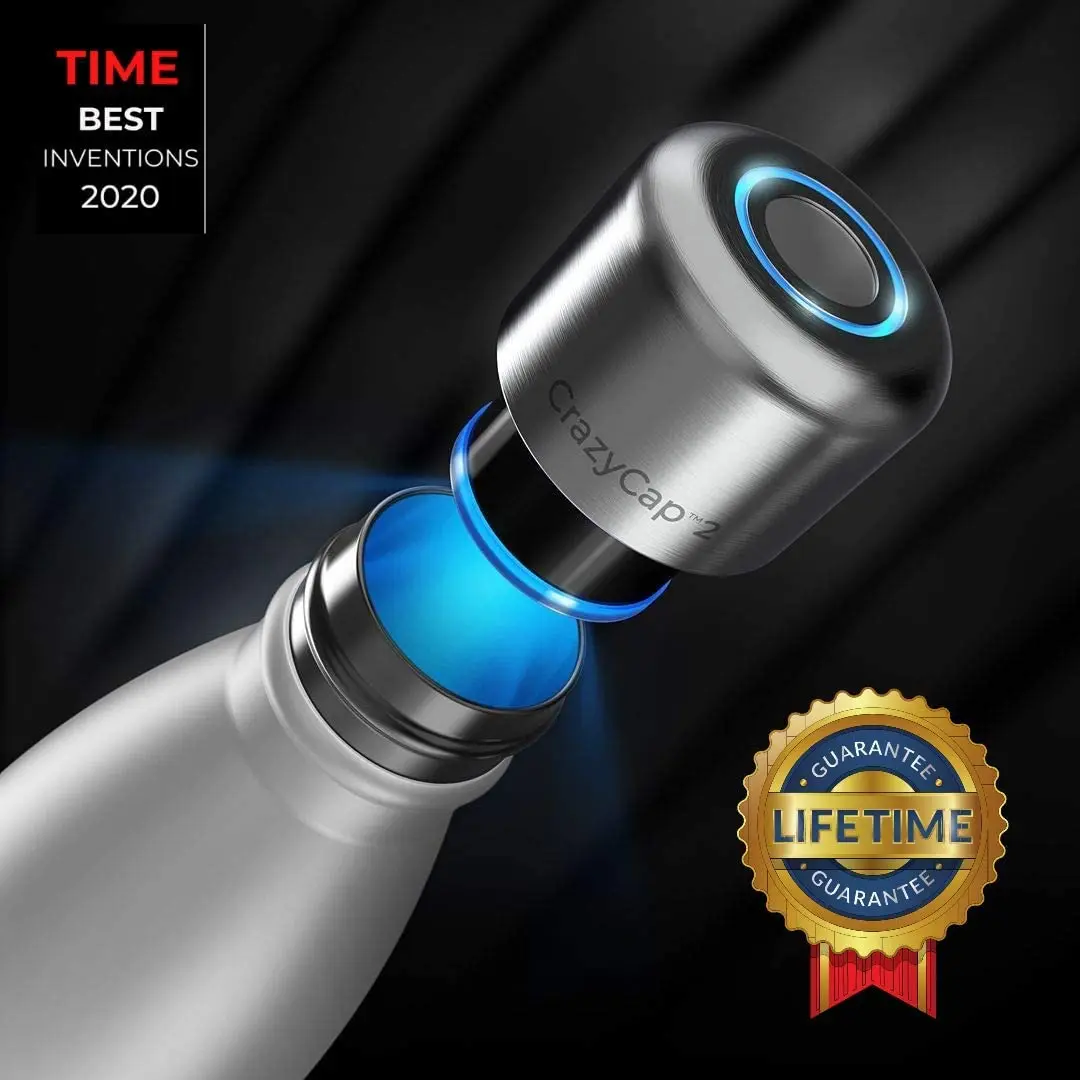 CrazyCap UV Water Bottle Purifier - for Water Purification + Self