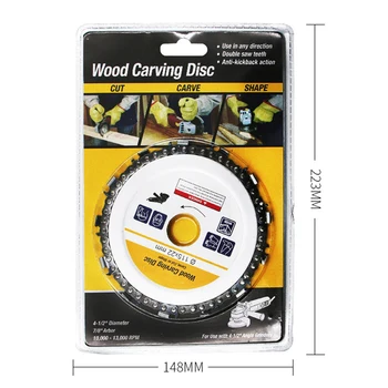 

Carbide 4.5\\'\\' Angle Grinder Chains Plate Woodworking Wood Carving Cutting Discs