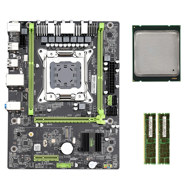 

X79 M2 3.0 LGA2011 Motherboard Support NVME M.2 SSD SATA3.0 SATA2.0 USB3.0 with E5 2680V2 CPU 2x8G 1600 ECC Memory