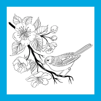 

ZATBWS Flowers and birds Clear Stamps For DIY Scrapbooking/Card Making/Album Decorative Rubber Stamp Crafts