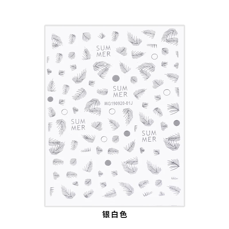 1 Sheet Flowers 3D Nail Sticker Black Line Nail Art Design Leaf Flowers Lily Tulip Nails Stickers of Kids DIY Decorations - Цвет: mg190920-1