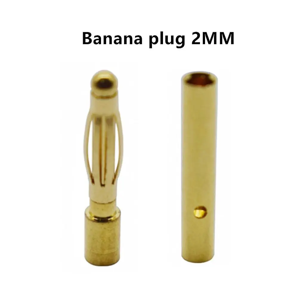 

10Pair 2mm 3mm 3.5mm 4mm Gold-Plated Bullet Banana Socket Male Female Banana Connector Model Battery Plug