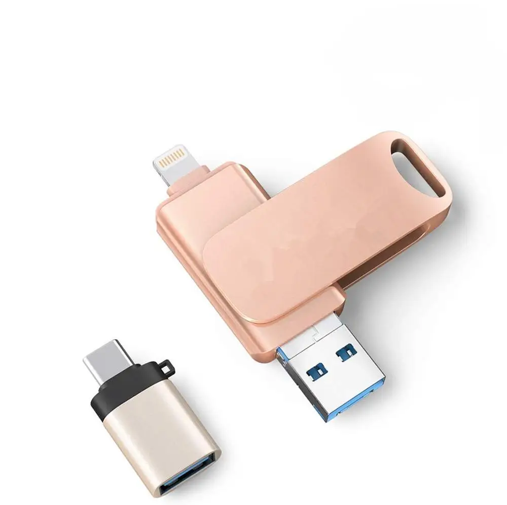 USB флеш накопитель 3 в 1 16 ГБ 32 64 128 256 для iPhone/ПК/Android серия с usb портом 0 флешка