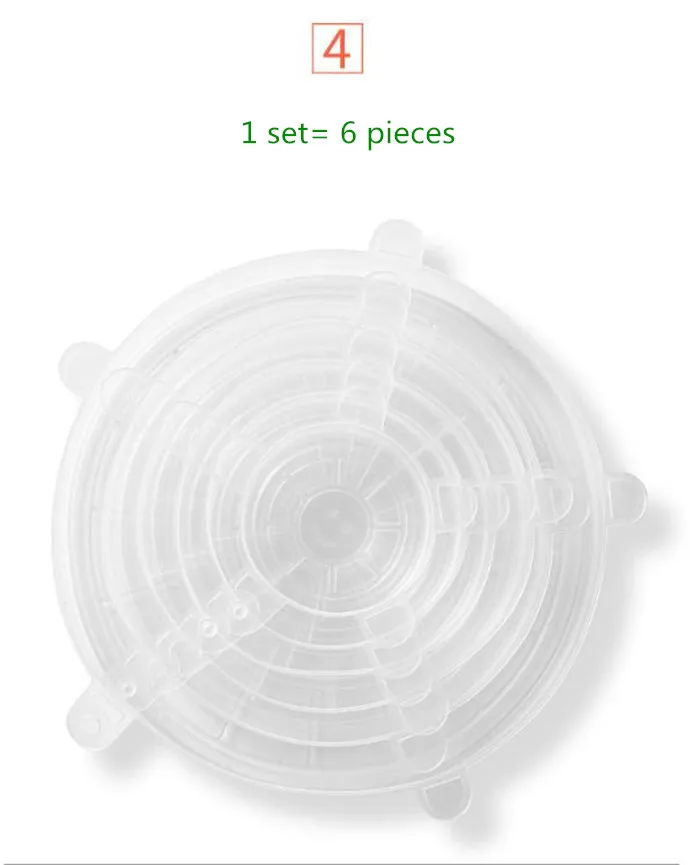 6 шт./лот универсальная силиконовая вакуумная крышка-чаша сковорода кастрюля крышка-силиконовые эластичные крышки силиконовая крышка сковорода крышка-пробка