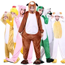 Пижамы для взрослых с животными, кигуруми, женская одежда для сна, Kawaii, комбинезоны с кроликом и тигром, хорошее качество, фланелевой