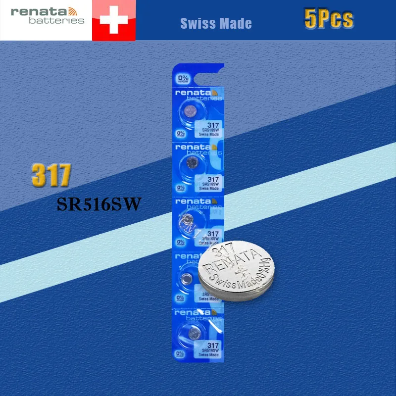 Новые часы Renata долговечные 317 SR516SW SR62 D317 V317 5 шт./лот 100% оригинал|coin cell|watch batterybattery