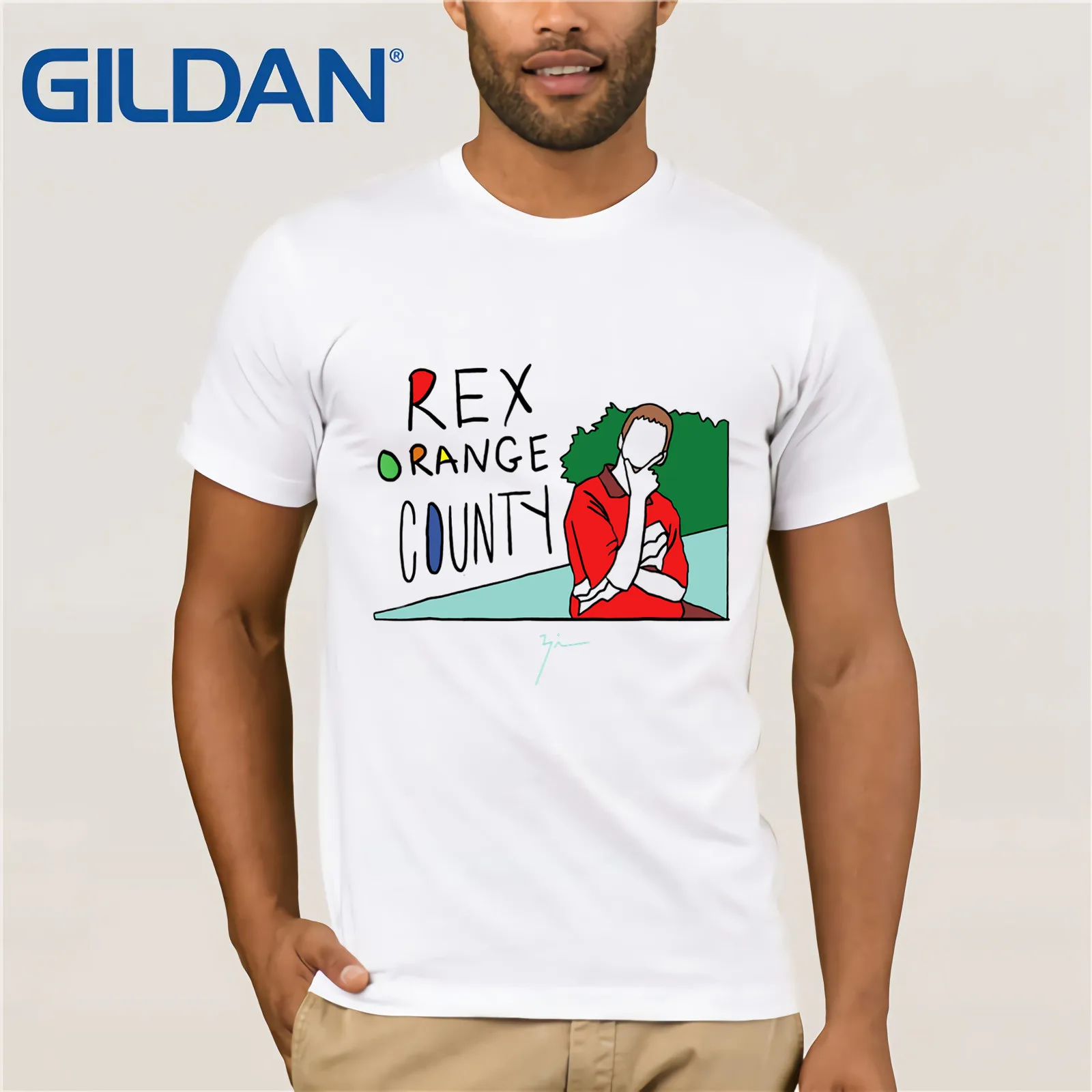 Футболка Rex с оранжевым логотипом графства забавная для мужчин s Дети Wo мужчины 2019