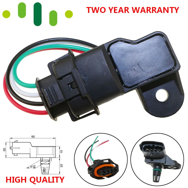 

Replaceable 1BAR Manifold Boost Pressure MAP Sensor For FAIT JEEP ALFA ROMEO LANCIA 1.0 1.3 1.4 1.6 1.9 0261230268 F01C600070