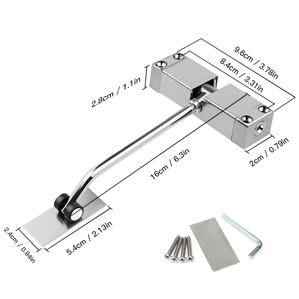 

Adjustable Automatic Strength Spring Door Closer Hinge Fire Rated Door Channel 20DC06