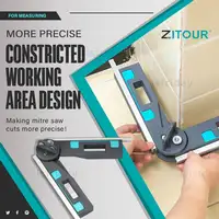 Zitour® Accurate Mitre Gauges for Mitre Saws Adjustable Angle Ruler Saw Protractor Ruler with Pencil Inclinometer Measuring Tool 2