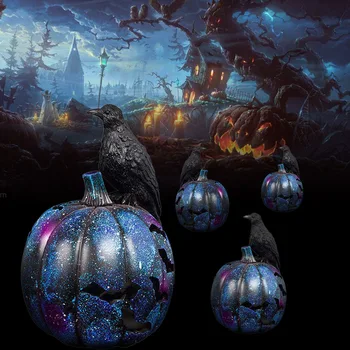 

Halloween Ornament, Hollow Bat Pumpkin Lamp Ghost-section Resin Three-dimensional Crow's Decoration Swing Piece