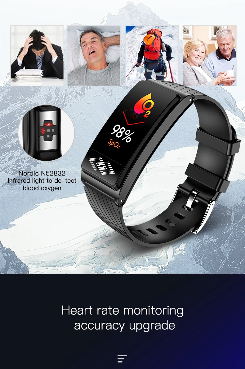 P10 Sport Smart Bracelet Blood Pressure Oxygen Heart Rate Monitor ECG Band Activity Tracker Waterproof HRV Healthy Index