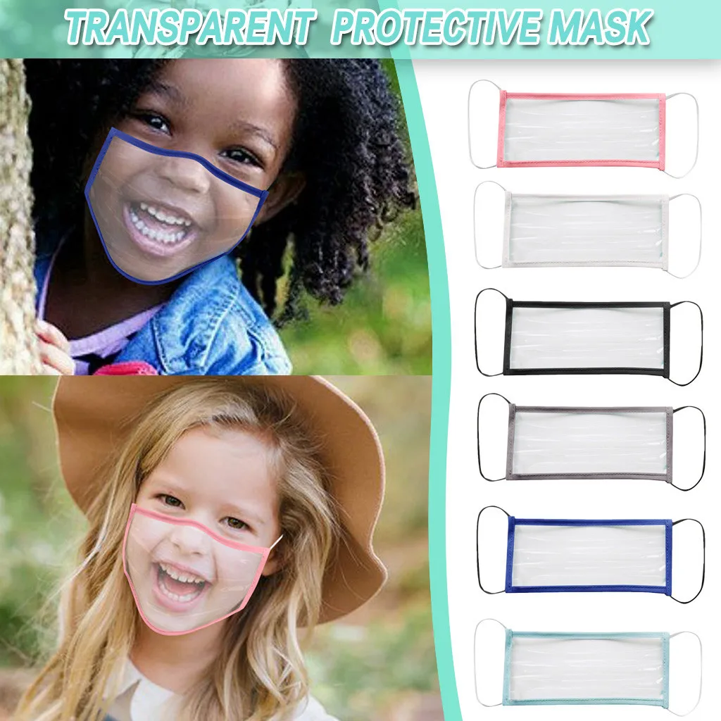 Child Mask Clear Window Visible Expression For The Deaf And Hard Of Hearing Kids Masque Facial Cosplay Costume Accessories new |