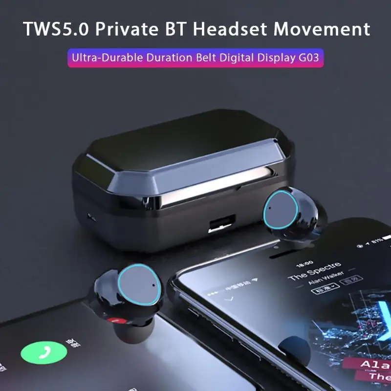 G03 TWS Bluetooth 5,0 Беспроводная Спортивная гарнитура IPX7 водонепроницаемые наушники-вкладыши портативные интеллектуальные шумоподавление сенсорные наушники