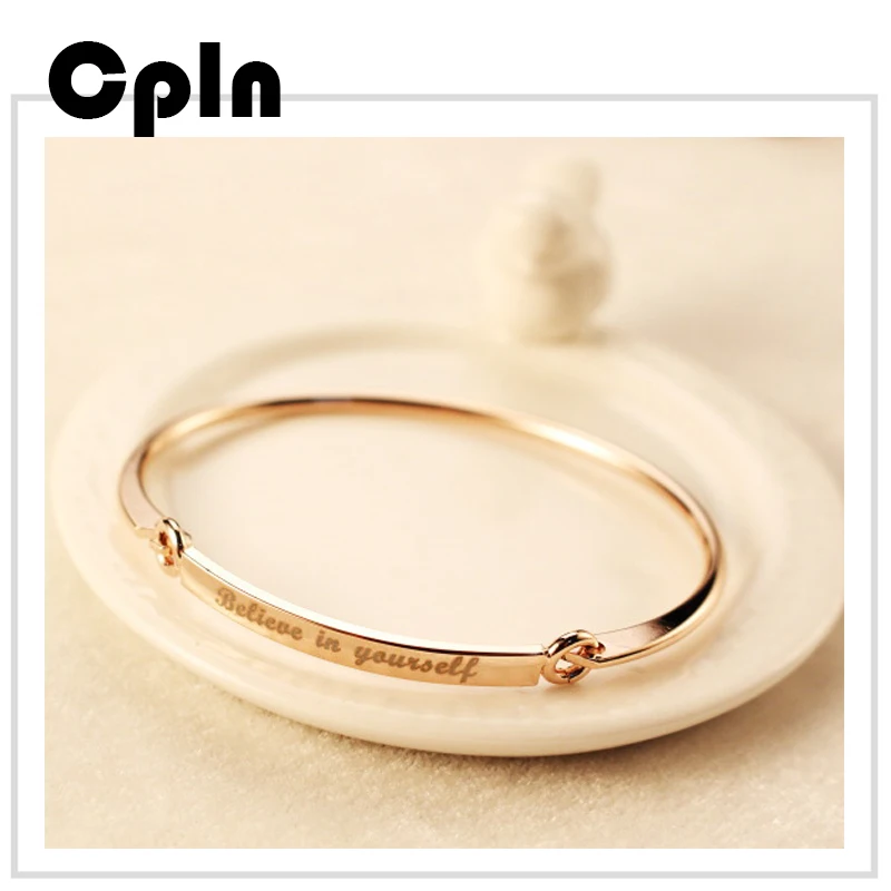 Cpln тренд модный тренд простые браслеты с буквами для женщин розовое золото ювелирный браслет