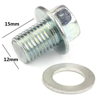 

M12X15mm Pedal Left Oil Drain Screw Cover Oil Pan Bolt With Washer Plug Nut for GY6
