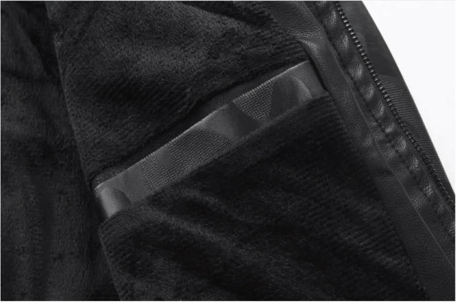Winter faux leather fleece biker jacket with removable hood mens plus sizes thick long sleeve black jacket casual coats 3 colors