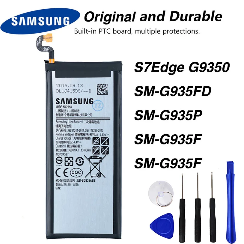 

Original Samsung EB-BG935ABE Battery For Samsung GALAXY S7Edge G9350 SM-G935FD SM-G935P SM-G935F SM-G935F 3600mAh