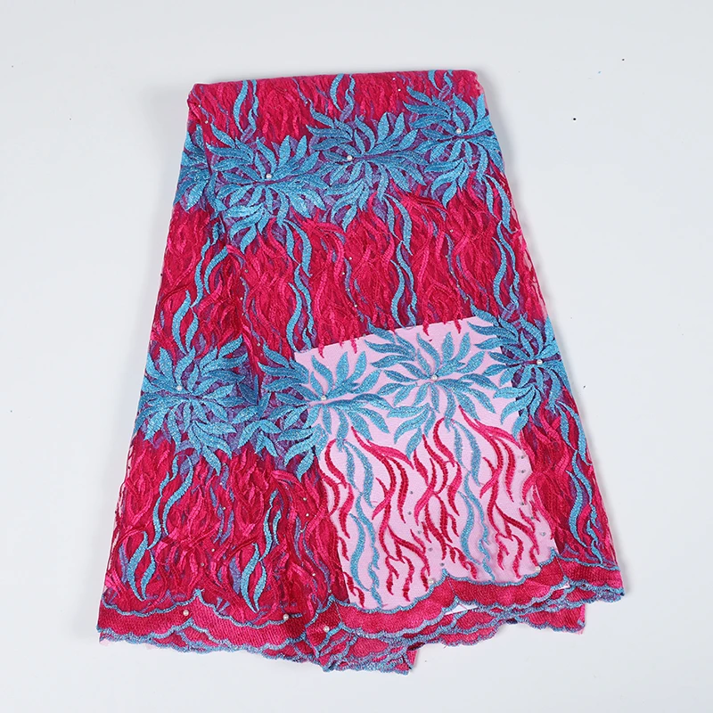 2019 новейшие королевские синие французские Африканские кружева ткань высокого