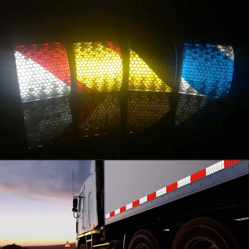 Warning Stickers 5cmx3m Car Reflective Strip Stickers Warning Strip-style Decoration Film Safe Motorcycle Baby Car Reflect Road Safety Tape