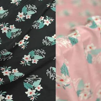 

50x111 cm 100% mulberry silk crepe de chine fabric 14mm printed fashion clothing dress women new shirt fabric cloth wholesale