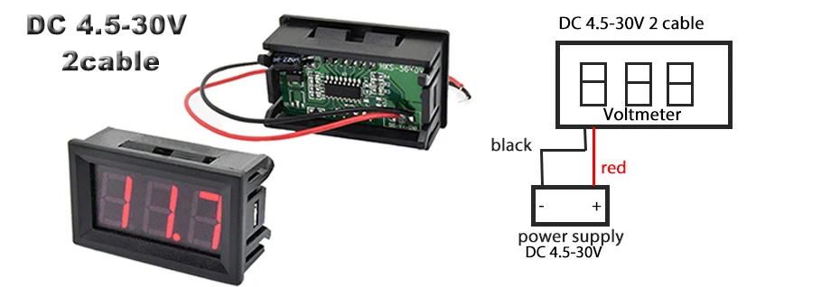DC 4.5-30 voltmeter digital 1