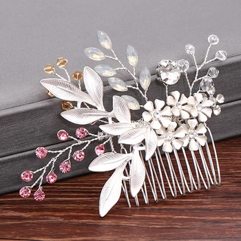 Wedding Hair Combs Bridal Hair Accessories For Women Hair Jewelry Silver Color Pearl Rhinestone Head Jewelry Women Accessories 3