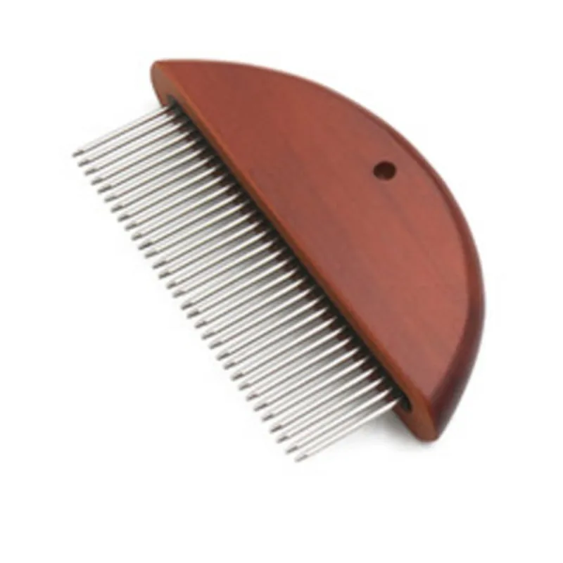 Собачья щетка осыпающаяся Блоха из нержавеющей стали булавка щетка расческа для собак кошек кисточка из волос для очистки Уход за собакой деревянная ручка инструмента Расческа для домашних животных