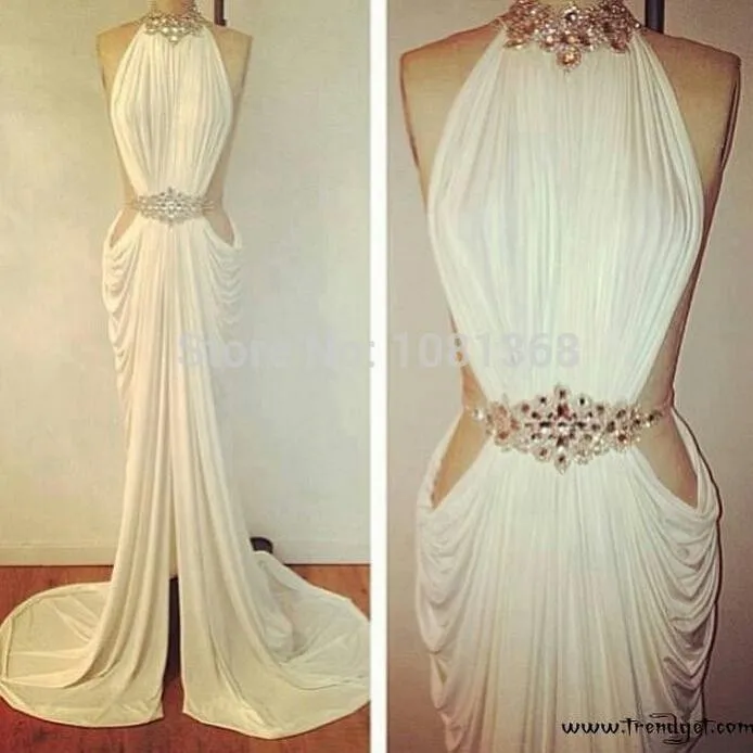 Мода для девочек; robe de soiree Новая мода vestido de festa с лямкой через шею шифон вечернее платье знаменитости для матери невесты платья