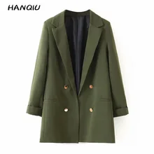Двубортный Блейзер, женские блейзеры и куртки, пальто, Корейская одежда, офисный Повседневный блейзер с длинным рукавом, feminino, уличная одежда