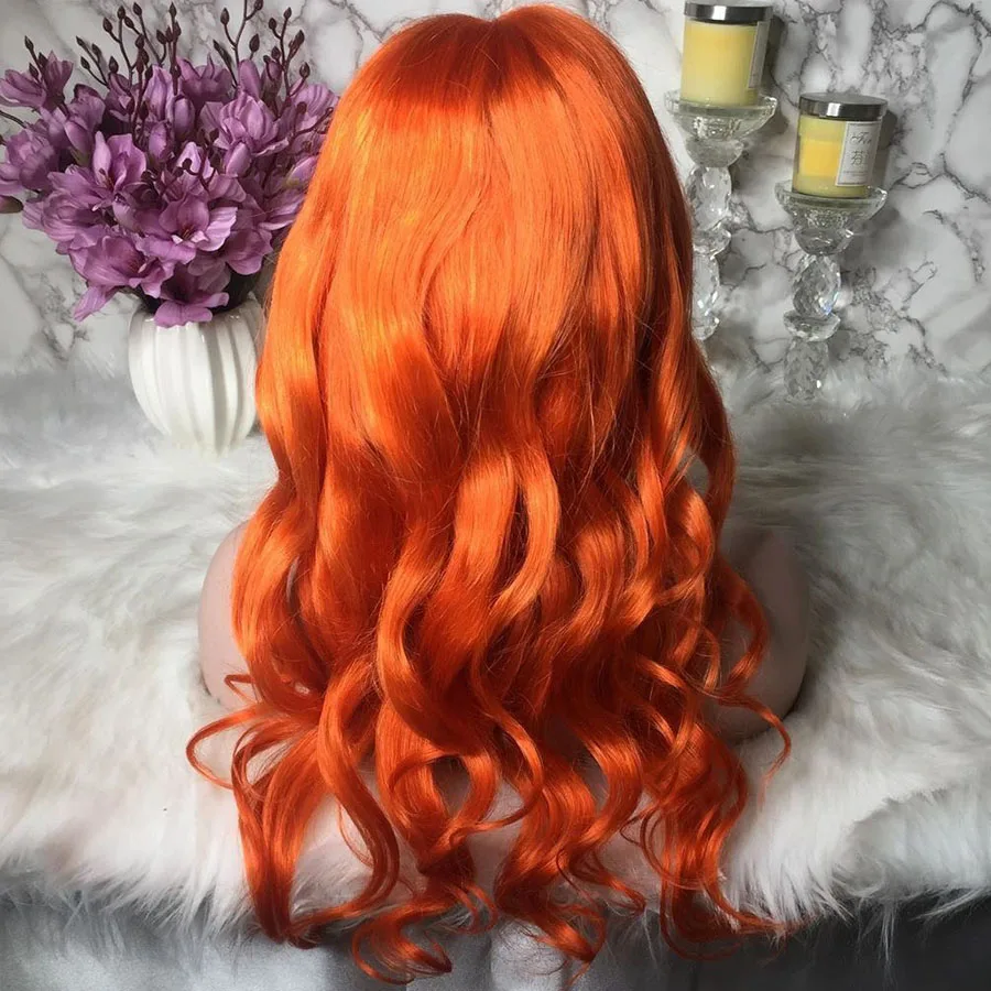180 Плотность 13X6 Синтетические волосы на кружеве оранжевые парики из натуральных волос для черный Для женщин 613 блондинка полные парики шнурка отбеленные