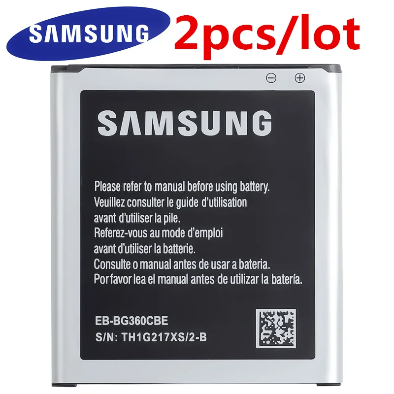 2 шт./лот samsung Батарея для Galaxy CORE Prime G3606 G3608 G3609 натуральная EB-BG360BBE EB-BG360CBE EB-BG360CBC с NFC 2000 мАч