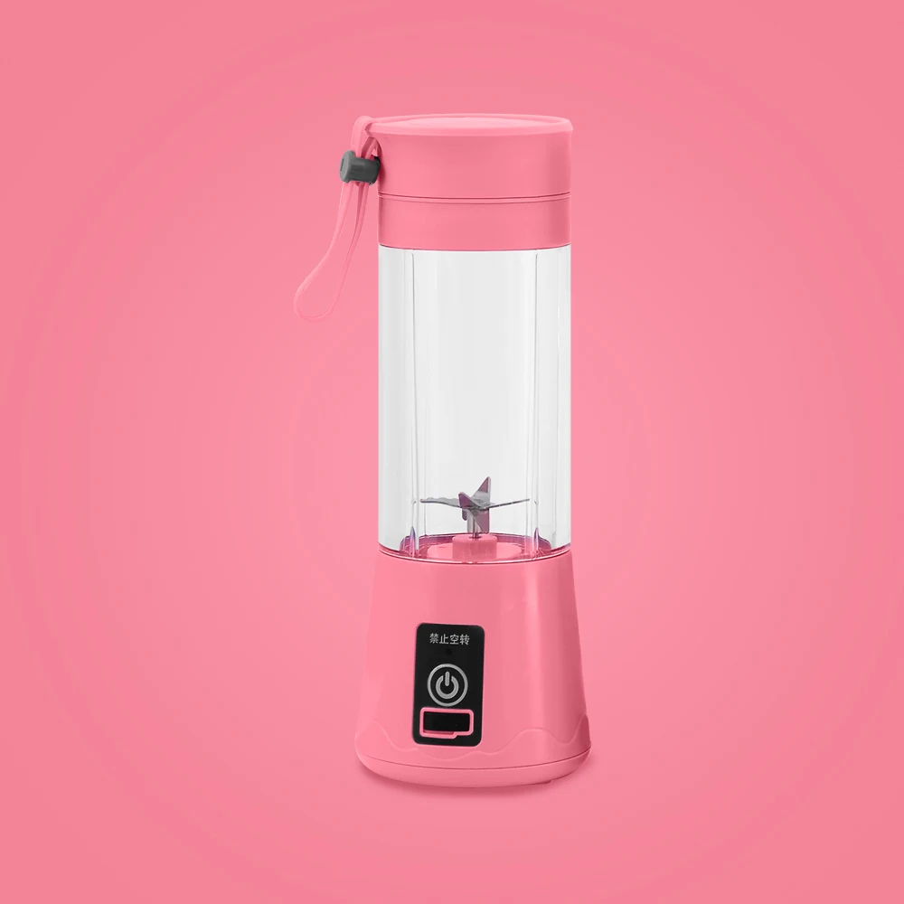 pink Миксер для смузи, блендер, 380 мл, портативная соковыжималка, электрическая, с зарядкой от USB, мини-чашка для приготовления сока, быстрые блендеры, кухонный комбайн - Цвет: pink