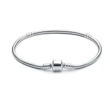 Ladies Fashion 925 Sterling Silver Closure Snake Chain Bracelet For Women Fit Original Pandorasa Charm Beads Jewelry