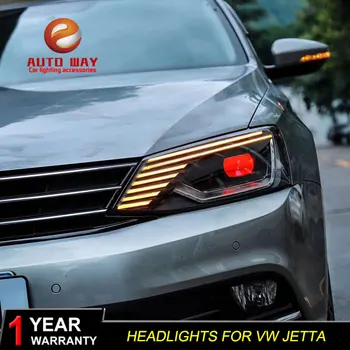 

Car Styling Head Lamp case for VW Jetta 2011-2017 LED Headlights VW Jetta LED Headlight DRL Lens Double Beam Bi-Xenon LED