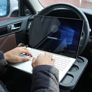 

Car Interior Food Drink Holder Stand Multifunctional Car Laptop Stand Notebook Desk Steering Wheel Tray Table
