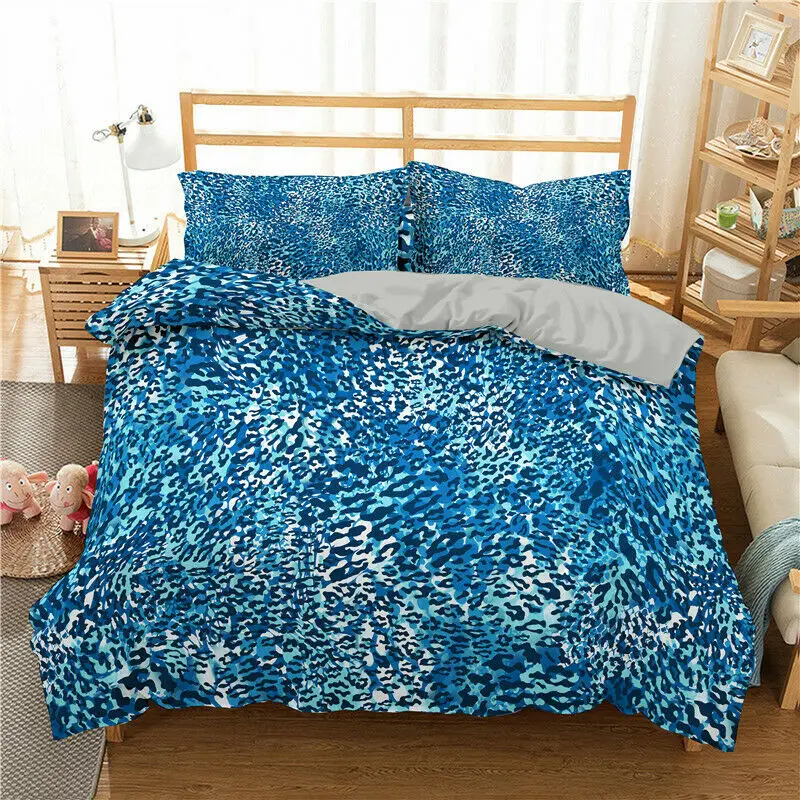 Leopard Print Bedding Set 2/3Pcs Duvet Cover & Pillowcase(s) 3D Printed Quilt Cover Home Textile Gift 