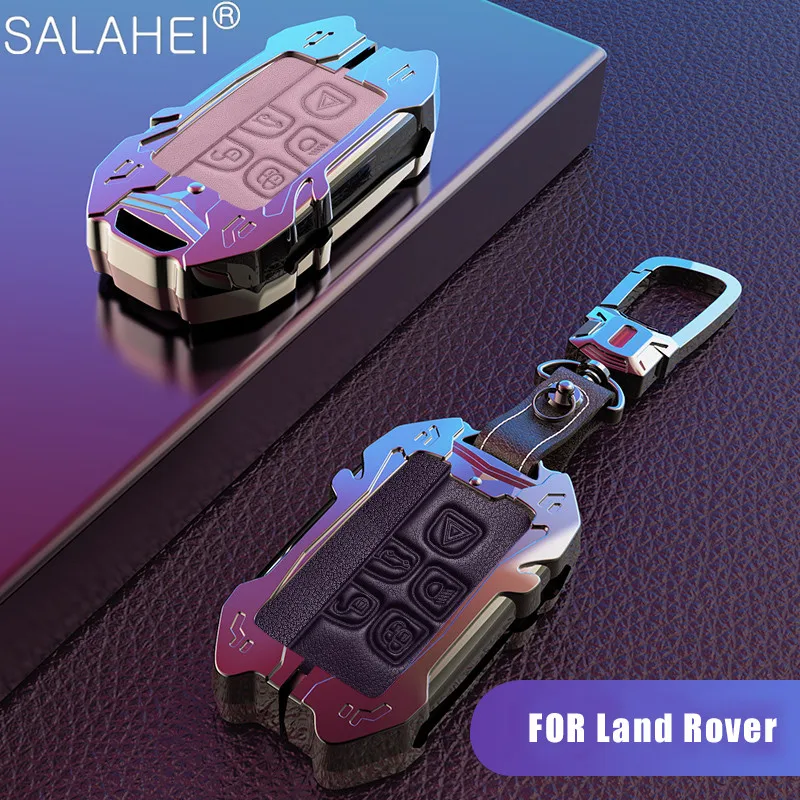 Zinc alloy Leather Car Key Case Cover For Land Rover RANGE ROVER SPORT freelander 2 DISCOVERY 4 Evoque Jaguar XE XJ XJL XF