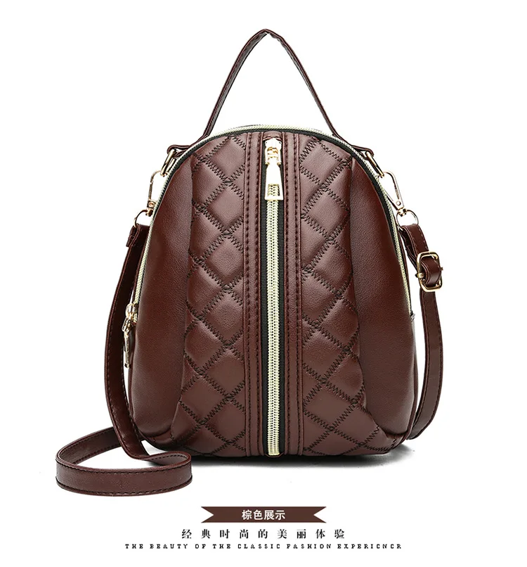 

[Buy One Get Four] New Style Embroidery Thread Edge Lattice WOMEN'S Bag Europe And America Graceful Shoulder Bag Multi-functiona