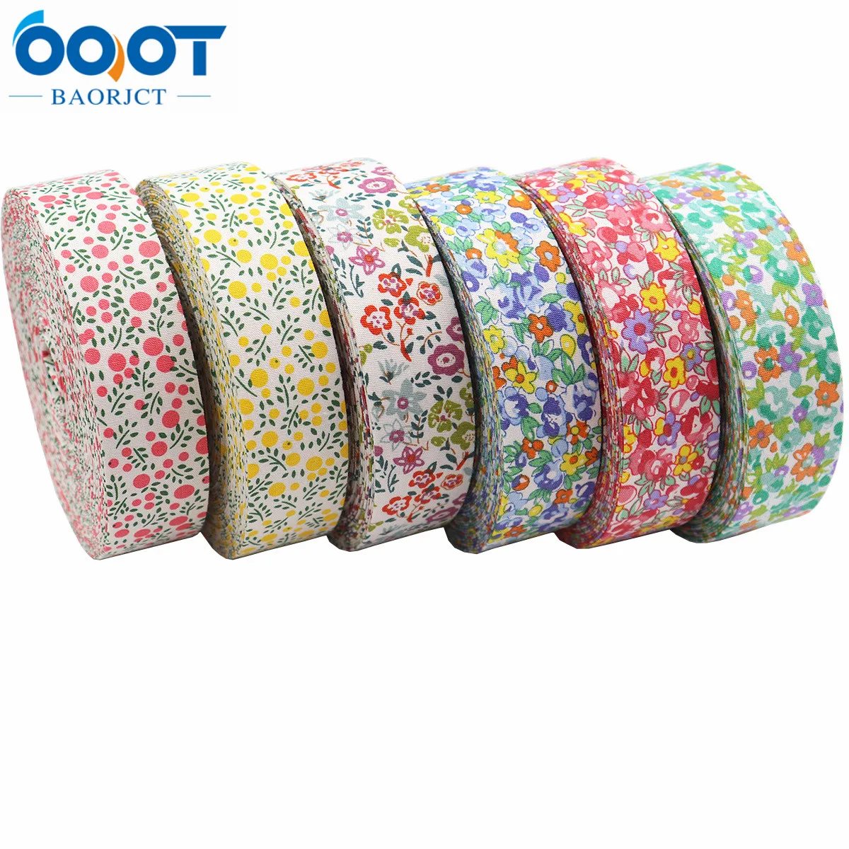 Double-Sided Flowers Cloth Ribbons 5Yards 38MM DIY Crafts Hairclip Apparel Accessories and Sewing Decorations ribbon decoration ribbon supplies sewing ribbon
