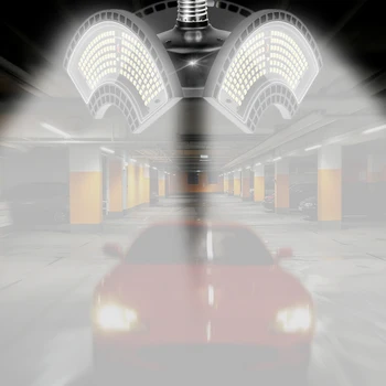 

288LED 60W Ceiling Lights Industrial Practical Foldable Three-leaf Lamp Lights for Household Car Garage Embellishment