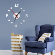 Немой настенные часы «сделай сам» крутые часы Зеркальные Стикеры высшего класса гостиная акриловые настенные часы