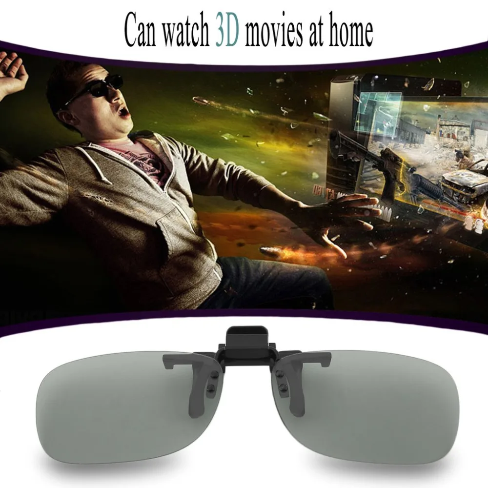 Professional 3D Light Weight Man Woman Clip On Type Passive Circular 3D Glasses Clip For 3D TV Movie Cinema