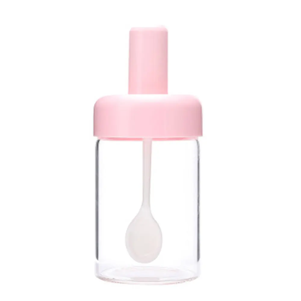 Glass Seasoning Box With Spoon Creative Spice Jars Clear Seasonning Condiment Salt Pepper Storage Kitchen Tool | Дом и сад