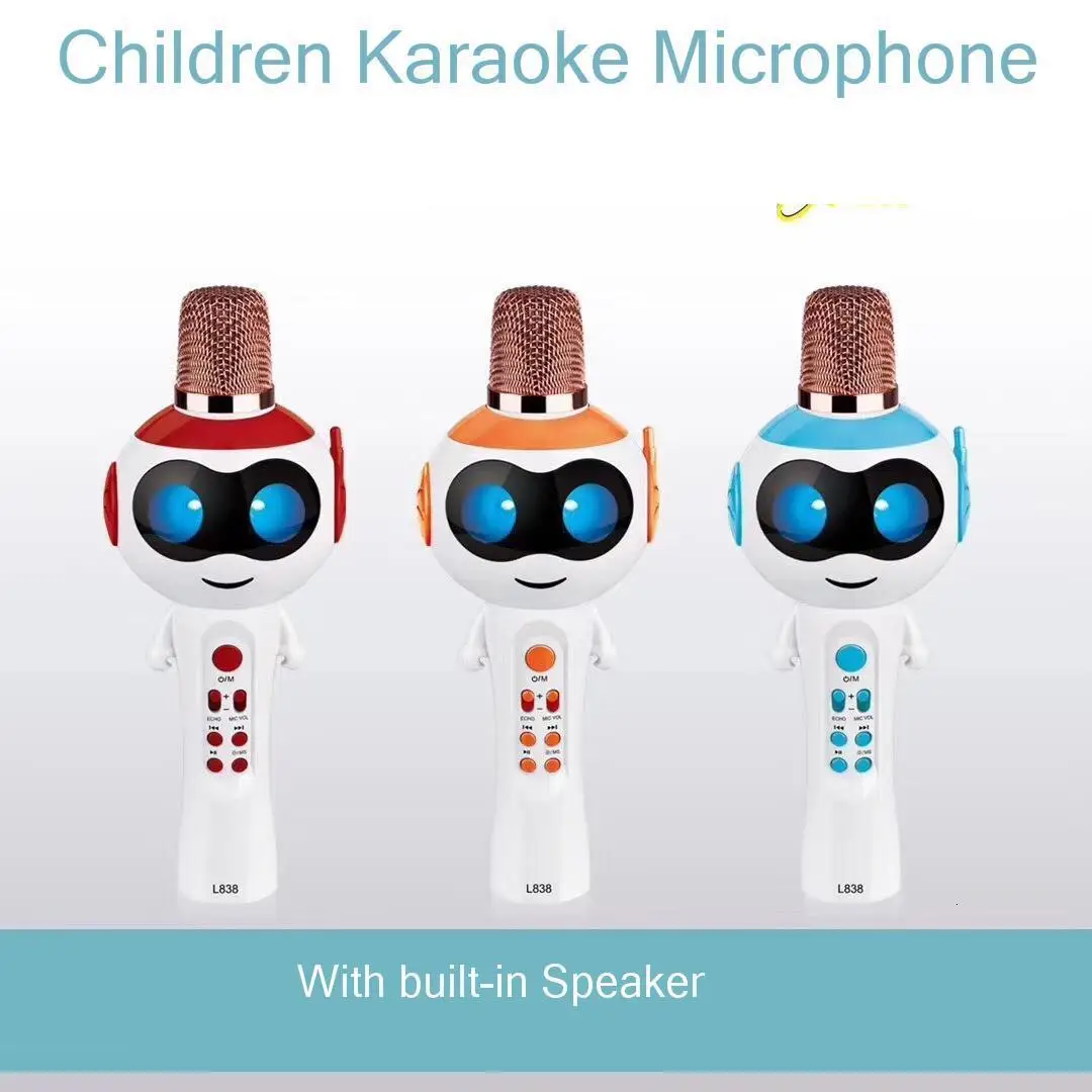 Микрофон для караоке, беспроводной детский микрофон с bluetooth-динамиком, портативная Портативная Игрушка, караоке машина, подарки для мальчиков и девочек