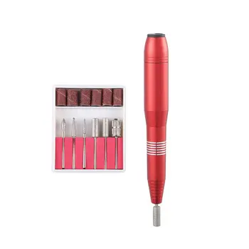 

Pink/Champagne Red Pro Portable Nail Drill Machine For Manicure Electric Nail Cutter Metal Easy To Operate Pen Shape