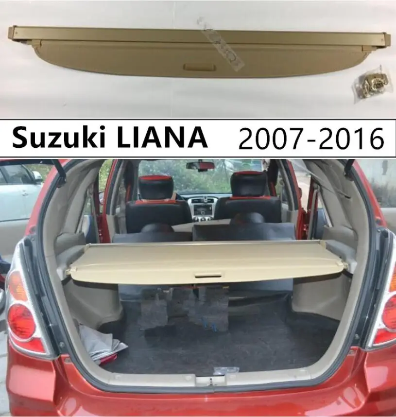 

For Rear Trunk Cargo Cover Security Shield For Suzuki LIANA 2007-2016 High Qualit Auto Accessories Black Beige