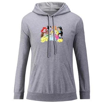 

Cute Princess Ariel Belle Snow White Hoodie Happy Halloween Witch Black Cat Graphic Sweatshirt Strings Hooded Pullover Present